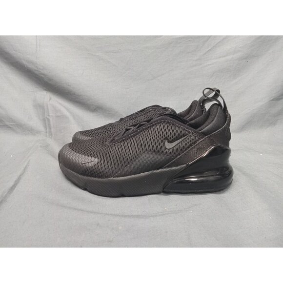 Nike Air Max 270 (PS) Sneakers Mesh Triple Black Size 1.5Y BRAND NEW NO BOX! - Picture 5 of 10
